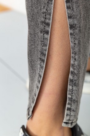 жіночі джинси сірого кольору з карманами,висока посадка. . фото 4