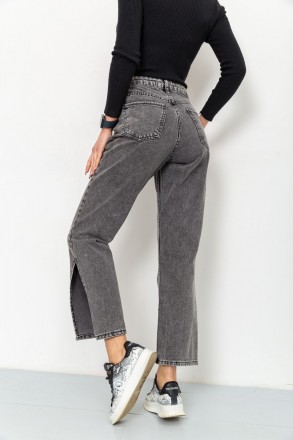 жіночі джинси сірого кольору з карманами,висока посадка. . фото 3