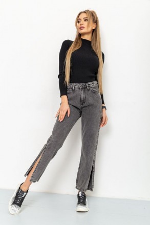 жіночі джинси сірого кольору з карманами,висока посадка. . фото 2