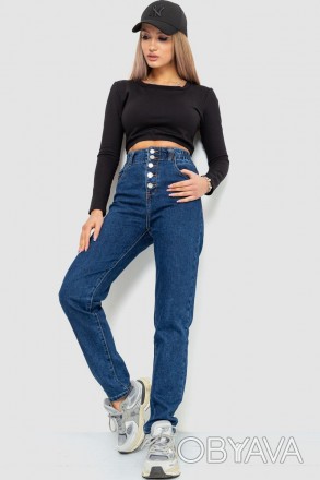 жіночі джинси з карманами синього кольору. . фото 1