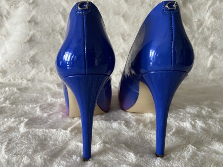 Брендовые лаковые туфли лаковые женские на высоком каблуке 12 см с открытым носк. . фото 4