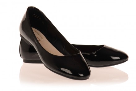 Чёрные лаковые женские туфли-балетки из мягкой ,комфортной мягкой эко кожи. . Ра. . фото 2