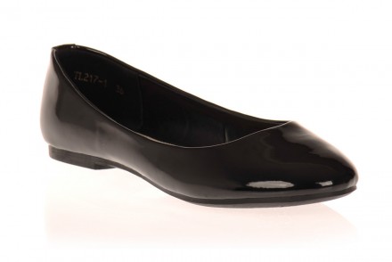 Чёрные лаковые женские туфли-балетки из мягкой ,комфортной мягкой эко кожи. . Ра. . фото 3