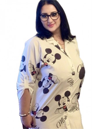 
жіноча блузка-сорочка великого розміру (батал). Довжина по спинці 93 см Ширина . . фото 2