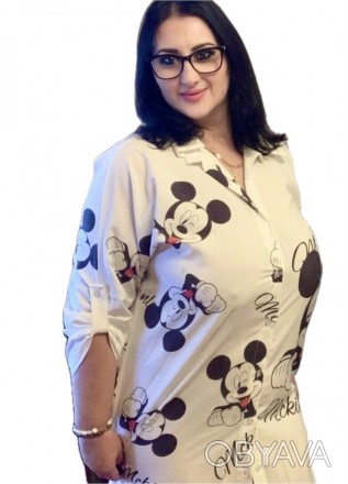 
жіноча блузка-сорочка великого розміру (батал). Довжина по спинці 93 см Ширина . . фото 1
