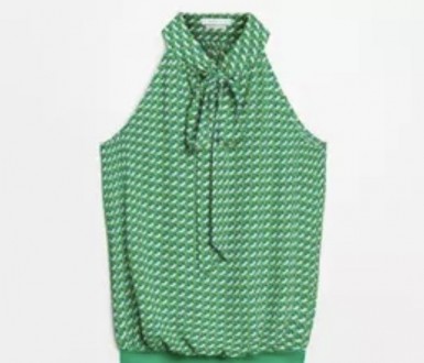 
Зелена літня блузка з відкритими плечима і стрічкою-шарфом, що зав'язується на . . фото 3