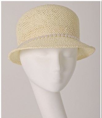  Летняя шляпа с средними полями из натуральной рисовой соломки ( Цвет - белый ,м. . фото 3