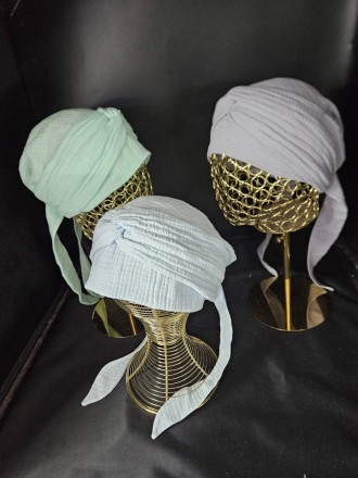 .Летняя бандана-шапка-чалма-косынка из разных видов материала : хлопка ,облегчён. . фото 6