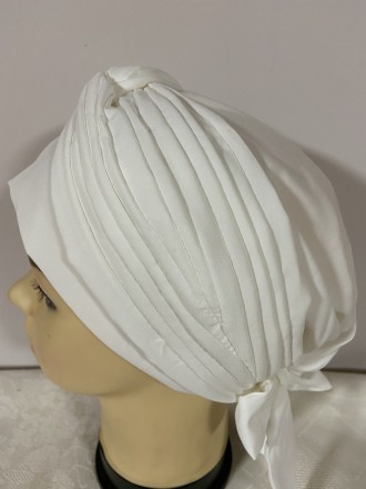 .Річна бандана-шапка-чалма-косинка з віскози з об'ємним широким плетінням у форм. . фото 3