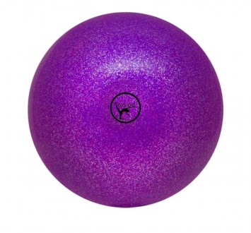 Блестящий мяч для художественной гимнастики диаметр 19см. Цвет фиолетовый с блес. . фото 7