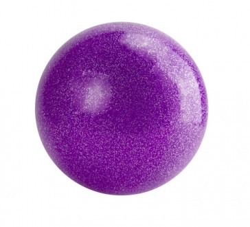 Блестящий мяч для художественной гимнастики диаметр 19см. Цвет фиолетовый с блес. . фото 2