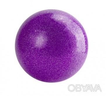 Блестящий мяч для художественной гимнастики диаметр 19см. Цвет фиолетовый с блес. . фото 1