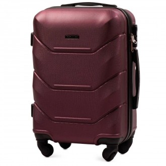 Вместительный дорожный чемодан из пластика Wings 147 средний размер цвет бордовы. . фото 2
