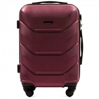 Вместительный дорожный чемодан из пластика Wings 147 средний размер цвет бордовы. . фото 3