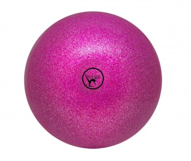 Блискучий м'яч для художньої гімнастики діаметр 19 см колір рожевий із блискітка. . фото 6