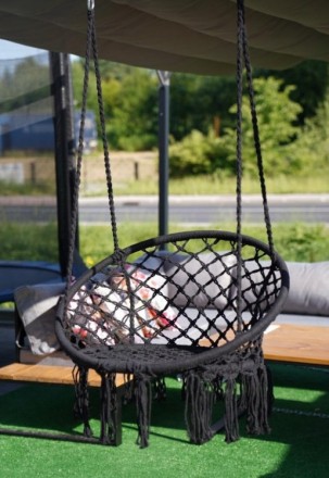  Подвесное плетеное кресло гамак качели в бразильском стиле Bonro B-092 цвет чер. . фото 7