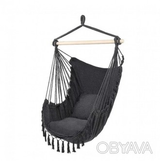  Подвесное кресло гамак качели в бразильском стиле Bonro B-093 цвет черный
 Пред. . фото 1