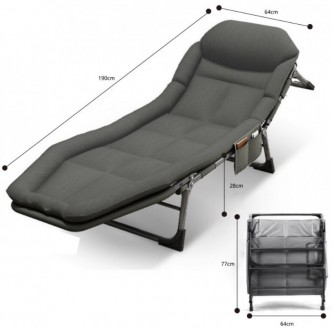 Ліжко розкладачка Bonro B2002-3 шезлонг лежак розкладний колір темно-сірий
Розкл. . фото 5