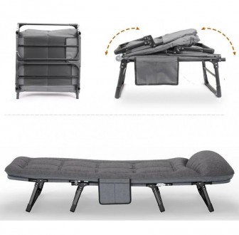 Ліжко розкладачка Bonro B2002-4 шезлонг лежак розкладний колір темно-сірий
Розкл. . фото 7