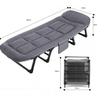 Ліжко розкладачка Bonro B2002-4 шезлонг лежак розкладний колір темно-сірий
Розкл. . фото 4