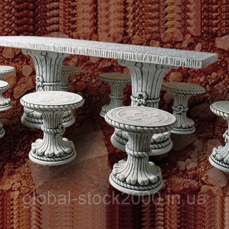 Стол прямоугольный Куерда, Табуретки Куерда
Материал: Высокопрочный бетон.
Повер. . фото 3