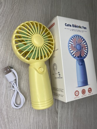 Портативный ручной мини вентилятор с аккумулятором Cute Electric Fan
 
Маленький. . фото 2