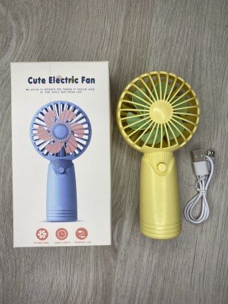 Портативный ручной мини вентилятор с аккумулятором Cute Electric Fan
 
Маленький. . фото 5