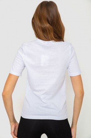 жіноча біла  весняно-літня футболка з принтом.розміри всі. . фото 5