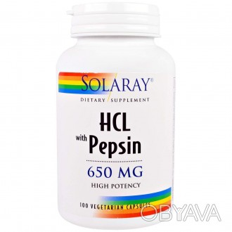 Бетаїн HCl + пепсин Solaray 100 капсул (20547). . фото 1