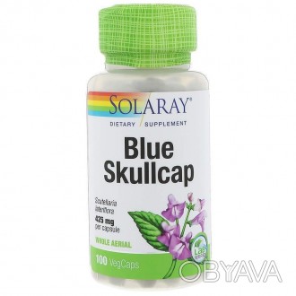 Шоломниця, екстракт, Blue Skullcap, Solaray - 100% веганська трав'яна добавка з . . фото 1