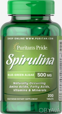 Спіруліна, Spirulina, Puritan's Pride - це синьо-зелені водорості, які ростуть в. . фото 1