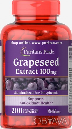 Екстракт виноградних кісточок, Grapeseed Extract, Puritan's Pride - це продукт, . . фото 1