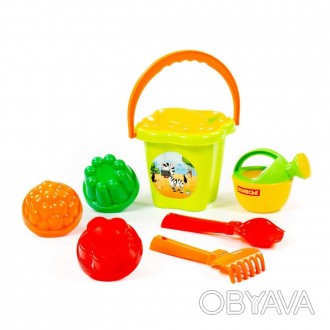 Дитяча іграшка набір для ігор з піском 4481 (відро-квітка середнє, ситечко-квітк. . фото 1