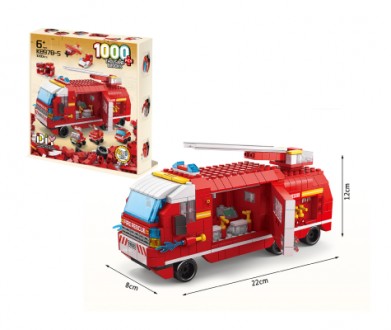 Дитяча іграшка конструктор пожежний трак K8978-5 SHANTOU YISHENG 1000 деталей.
З. . фото 2