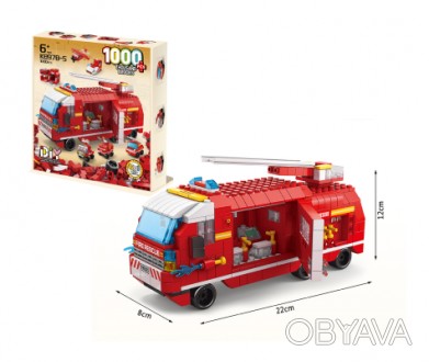 Дитяча іграшка конструктор пожежний трак K8978-5 SHANTOU YISHENG 1000 деталей.
З. . фото 1