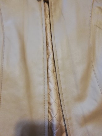 Куртка шкіряна (шкіра натуральна) р.46-48 Колір: бежевий.В плечах 42см., довжина. . фото 5