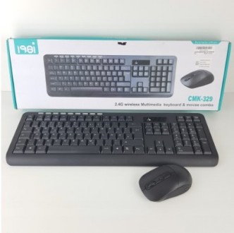 Ультра-черный матовый комплект беспроводной клавиатуры с мышью LARMTEK CMK-329 с. . фото 3