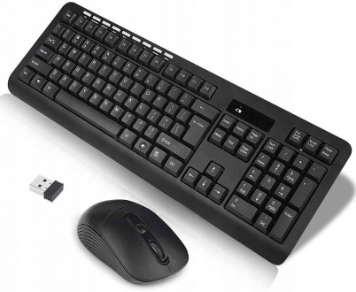 Ультра-черный матовый комплект беспроводной клавиатуры с мышью LARMTEK CMK-329 с. . фото 2