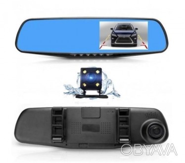 Видеорегистратор - зеркало Vehicle Blackbox DVR L-9000 c камерой заднего вида
