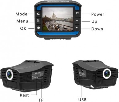 
 
Видеорегистратор антирадар 2 в 1 DVR VG3 1080P 7657 имеет высокопроизводитель. . фото 8