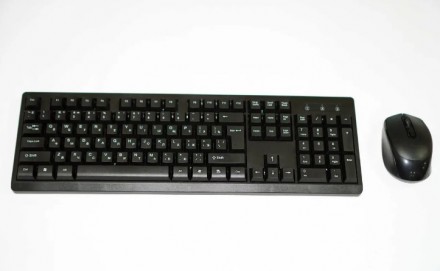Ультра-черный матовый комплект беспроводной клавиатуры с мышью LARMTEK CMK-326 с. . фото 3