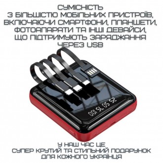 Портативна батарея повербанк DEJI Mini M20 5 в 1 Powerbank 20000 мАг з ліхтарико. . фото 6