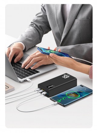 Power Bank 30000mAh 65 Вт 0,6 кг для ноутбука швидка зарядка Quick Charge M16 Чо. . фото 10