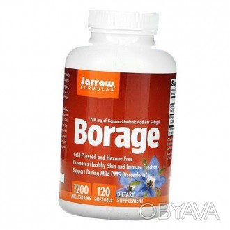 Borage від Jarrow Formulas - отриманий методом холодного пресування, не містить . . фото 1