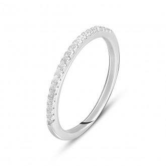 Родированное серебряное кольцо 925 пробы с фианитами. Родированные украшения дол. . фото 2