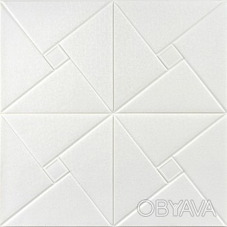 
 Самоклеющаяся декоративная потолочно-стеновая 3D панель оригами 700x700х5.5мм . . фото 1