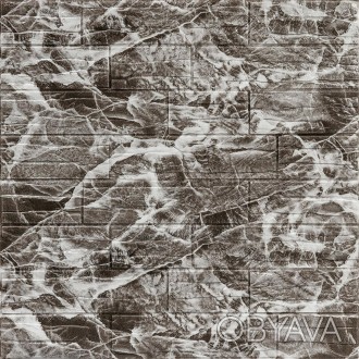 
 Самоклеящаяся декоративная 3D панель камень Серый рваный кирпич 700х770х5мм Де. . фото 1