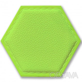 
 Декоративный самоклеящийся шестиугольник под кожу зеленый 200x230мм (1102) Экс. . фото 1
