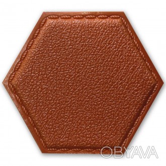 
 Декоративный самоклеящийся шестиугольник под кожу оранжевый 200x230мм (1103) Э. . фото 1