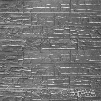 
 Самоклеюча 3D панель культурний камінь срібло 700x770x5мм (156) Декоративна па. . фото 1